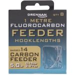 Drennan Fluorocarbon Line Carbon Feeder Ready Tied Hooks Size 14