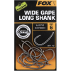 Fox Edges Wide Gape Long Shank Carp Fishing Hooks Size 6