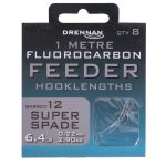 Drennan Fluorocarbon Feeder Super Spade 1m Ready Tied Hooks