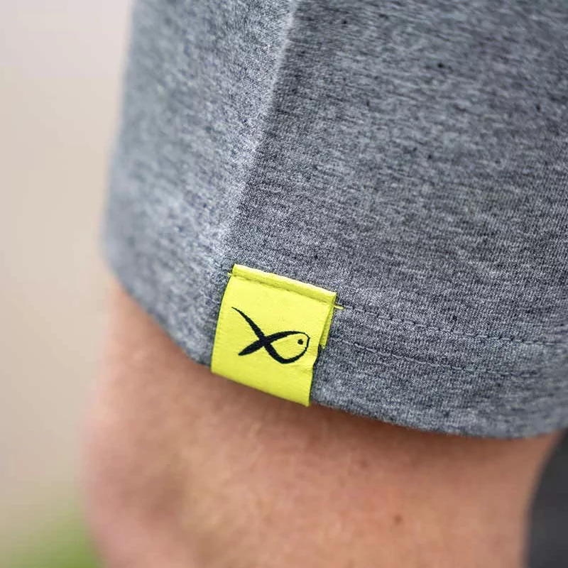 Matrix Hex Print T-Shirt Grey Sleeve